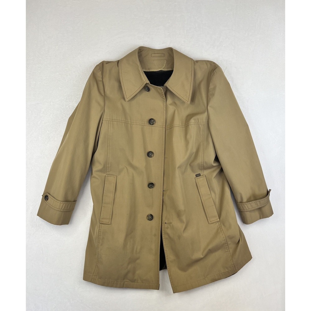 Men's London Fog Short Trench Coat Beige Sz 40 Reg Removable Lining